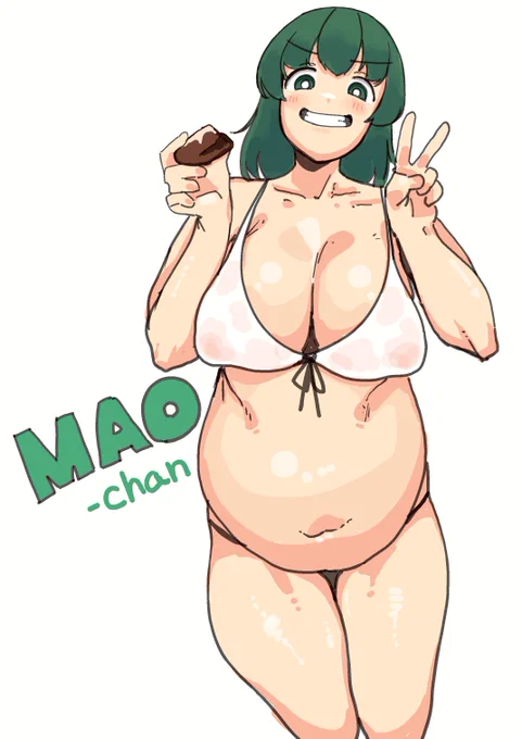 食べた分しっかり身体に付いていくタイプの大食いちゃんまおちゃんです。 