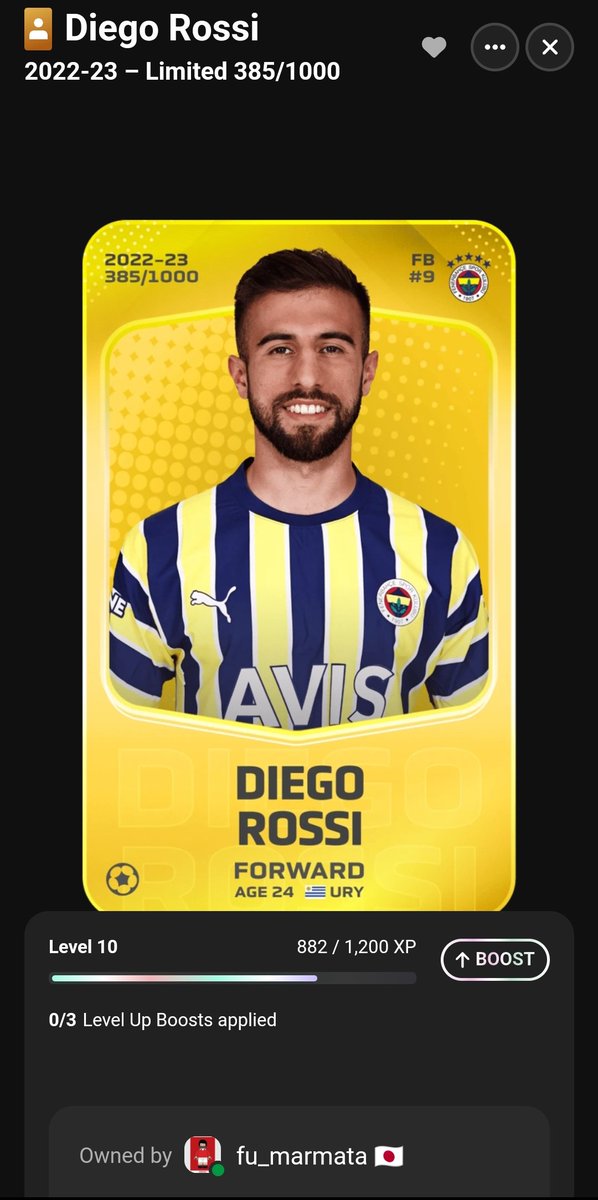 Sorare giveaway, giving away Diego Rossi

Like, Follow and repost to enter 

Winner announced in 24H

#Sorare #SorareGiveaway