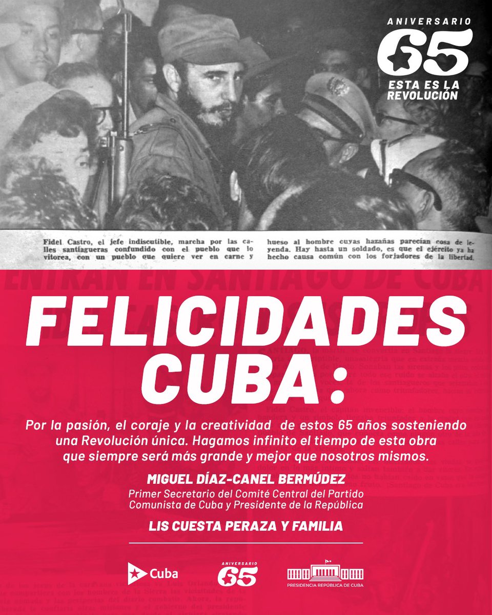¡Felicidades #Cuba 🇨🇺¡ 

#EstaEsLaRevolución