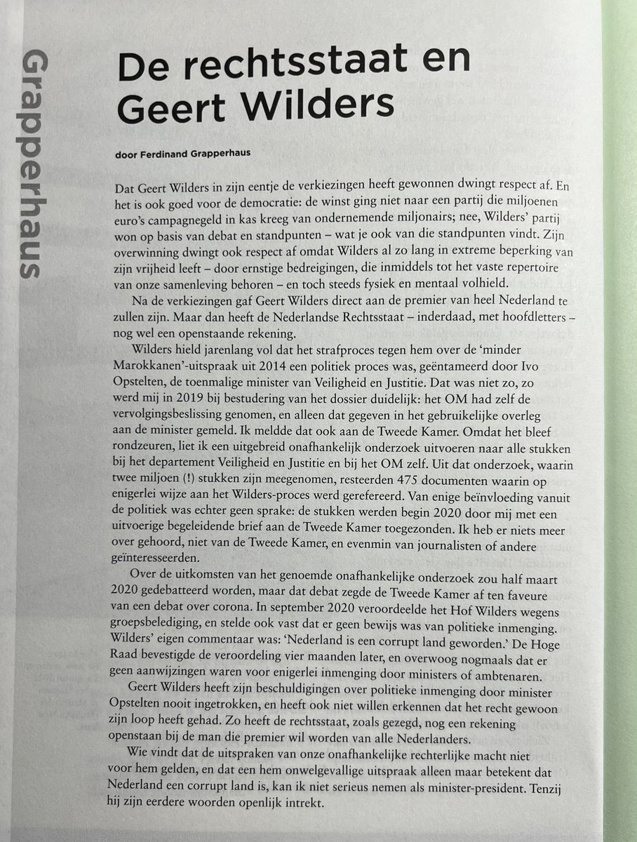 Deze boodschap van <a href="/ferdgrapperhaus/">Ferd Grapperhaus</a> zouden die zelfbenoemde zeloten der rechtsstatelijkheid bij <a href="/NwSocContract/">Nieuw Sociaal Contract</a> bij de appelflappen nog eens mogen overwegen voordat ze met Dion Graus en zijn chef in zee gaan.