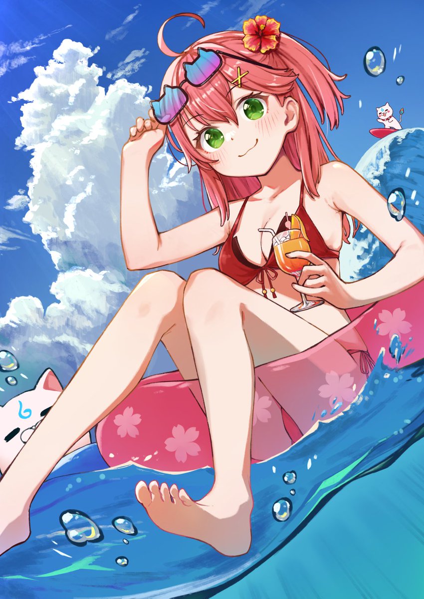 さくらみこ ,角巻わため 「#今年も残りわずかなのでお気に入りの4枚を貼る 今年はありがとうございました 来」|愛島まろたのイラスト