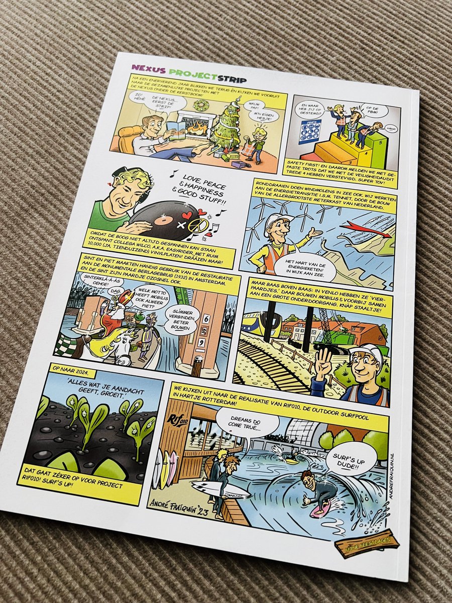AFDesigndude's tweet photo. De NEXUS onder de boom gevonden! En mijn stripje staat in dit personeelsblad van @MobilisTBIinfra, Voorbij Funderingstechniek, Voton en Struijk. Nu lekker lezen! Fijne jaarwisseling iedereen!
#striptekenen #andrefraiquin #mobilistbi #tekenen #cartoon #comic #personeelsblad #NEXUS https://t.co/fzcDy0D1Y1
