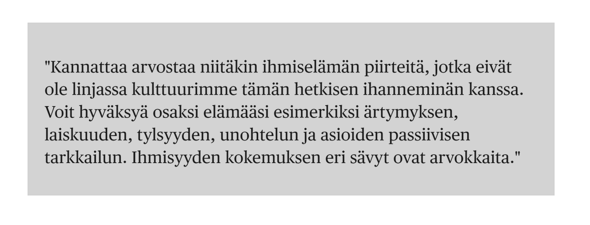 P3KO's tweet photo. "Kannattaa arvostaa niitäkin ihmiselämän piirteitä, jotka eivät ole linjassa kulttuurimme tämän hetkisen ihanneminän kanssa."
Anni Kajanus
antropologian apulaisprofessori
Helsingin yliopistossa
#UusiVuosi
#harmitus #Ärsytys #Vitutus #kyrvintä
- https://t.co/h1We8zkwIT https://t.co/bRJwZ0dxhW