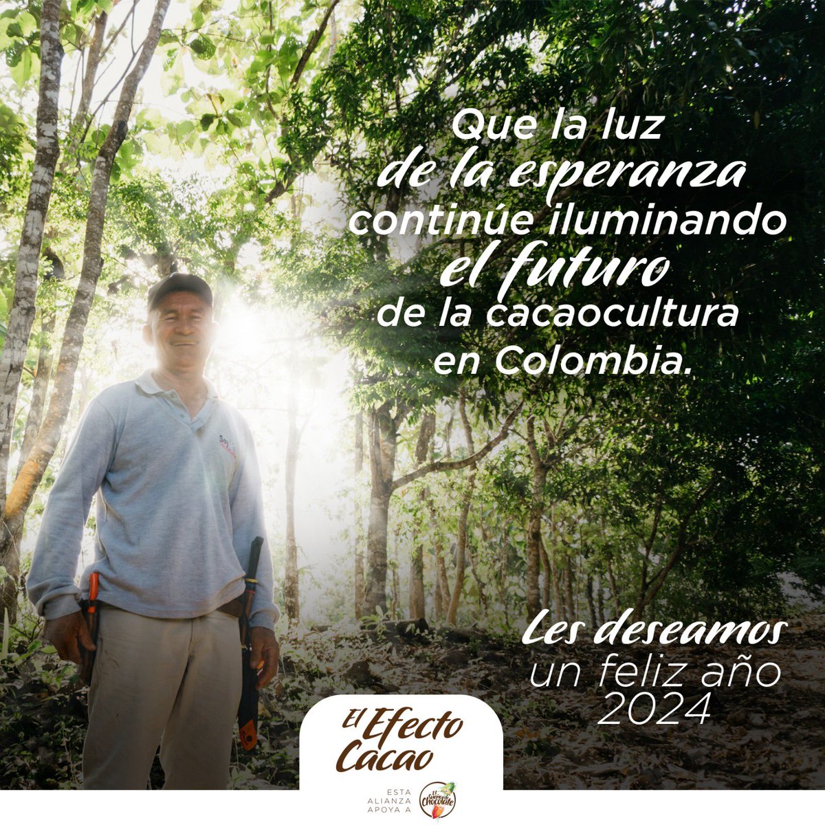 Cerramos un año lleno de gran crecimiento y transformación en nuestro campo colombiano. ¡El Efecto Cacao les desea un 2024 lleno de nuevas oportunidades!💛💙❤️