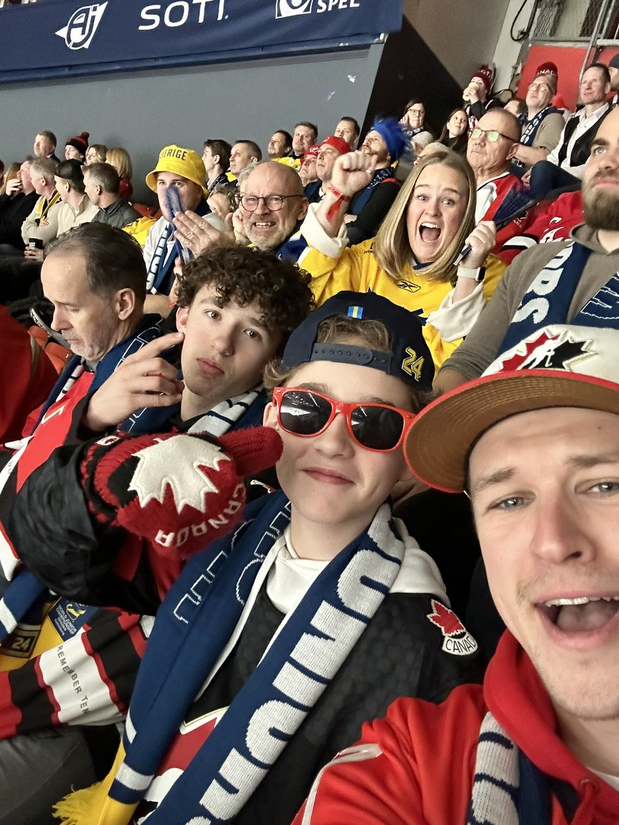 CCher7's tweet photo. @BarDown we got Jesse Pollock’s biggest fan @ the SWEvFIN @ CANvGER games!!! Let’s help him meet him! https://t.co/1yN61j6P6Y