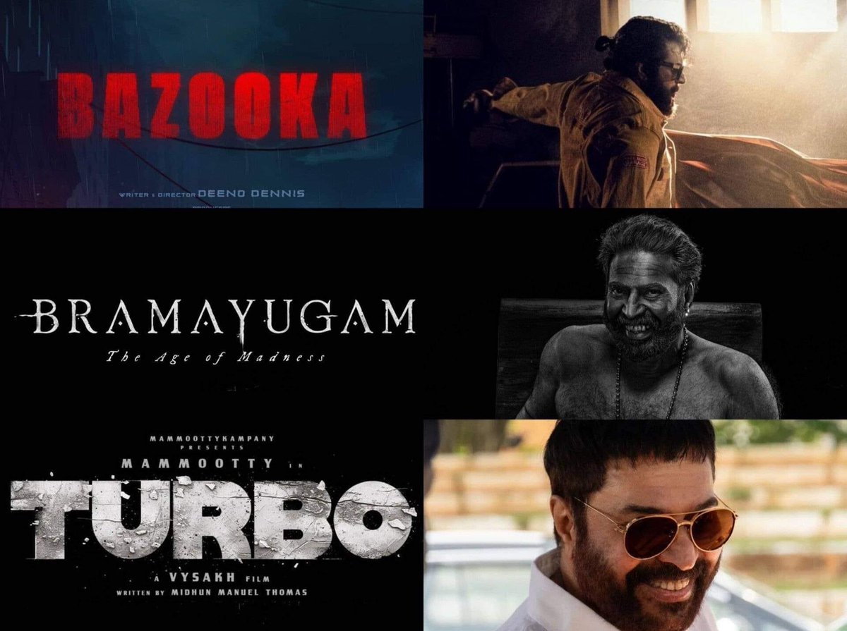 MegastarUpdatez's tweet photo. Expect a new update in the new year, 💥

#Mammootty
#Bazooka
#Bramayugam
#Turbo https://t.co/8BX1RNBgKy