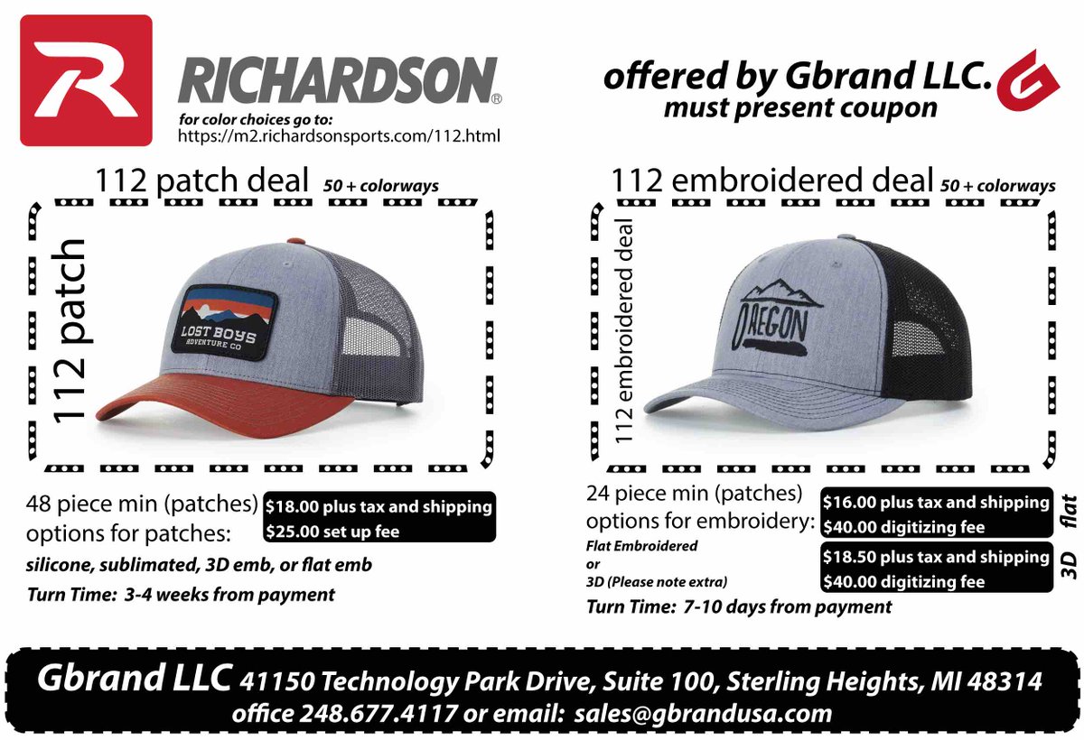 Richardson Hat Deals!!! ⭐️ #PoweredByG #TeamHats #HatSeason #TheGTakeover #RichardsonHats #Deals #Game #Embroidery #WeDoThingsDifferently #Detroit #WeGotGame #GameApparel GBRANDUSA.COM