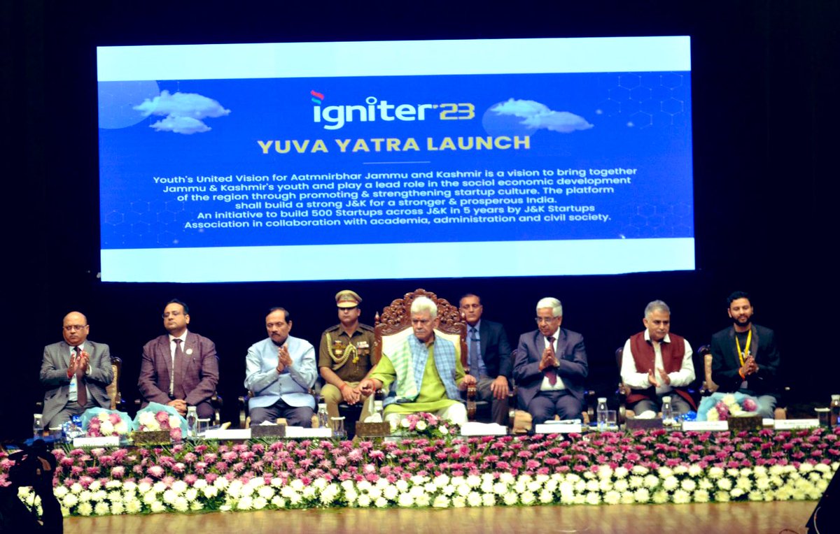 Bidding a warm Good bye 👋 to 2023 with lot of memories of strengthening startup ecosystem in Jammu &amp; Kashmir. 

<a href="/Igniter_fest/">Igniter Startup Fest</a> was a beginning to bring the entire ecosystem together from Government to Startups , Industry to Academia &amp; Funding to mentoring. 

Hon’ble LG