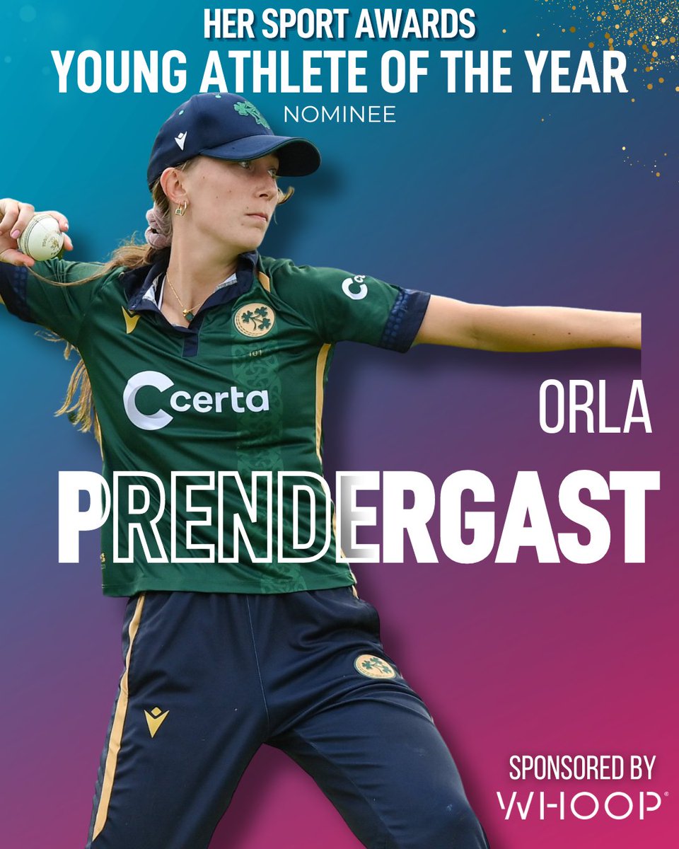 On the grand stage of the T20 World Cup, Orla Prendergast dazzled with ball and bat, deservedly earning her earn place in the team of the tournament. A star in the making.

Vote here for the Young Athlete of the Year sponsored by <a href="/WHOOP/">WHOOP</a> below:

🔗: awards.hersport.ie