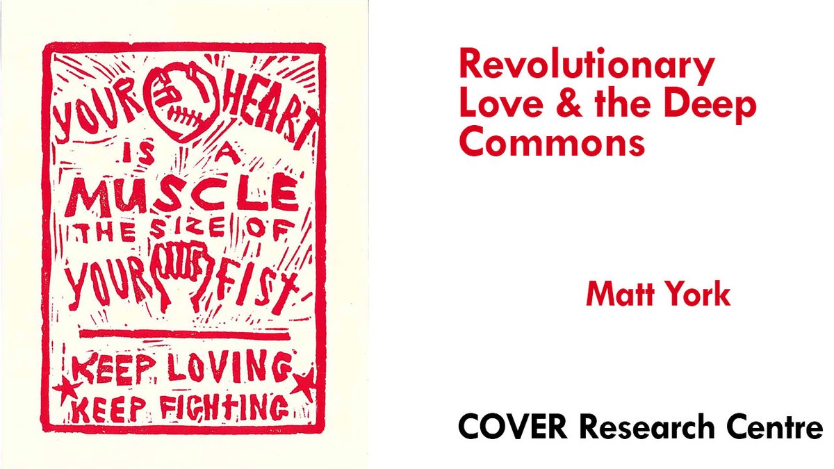 Video from a recent event with Matt York on his book 'Love and revolution' Revolutionary Love & the Deep Commons youtu.be/HxiEi9-Oh5g Matt York, University College Cork @ManchesterUP