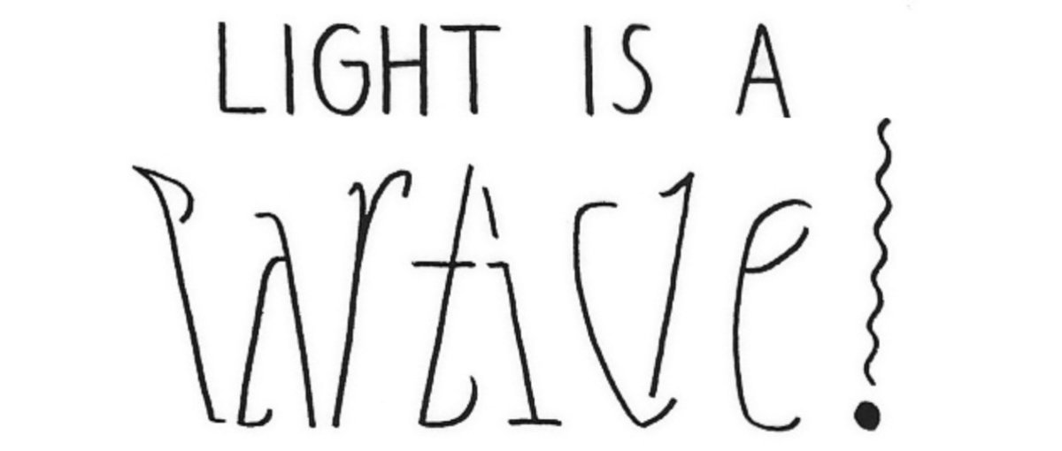 NEWTON: Light is a particle.
HUYGENS: Light is a wave.
YOUNG: Experimentally proved wave nature of light.
MAXWELL: Light is an electromagnetic wave.
EINSTEIN: Light could be both wave or particle.
BOHR: Light acts as a wave when nobody is looking and particle when being observed.