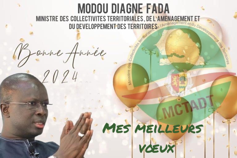 Le Ministère des Collectivités territoriales, de l’Aménagement et du Développement des Territoires vous souhaite une bonne et heureuse année 2024.
#kebetu #mctadt #newyear2024 #senegal #collectivitésterritoriales