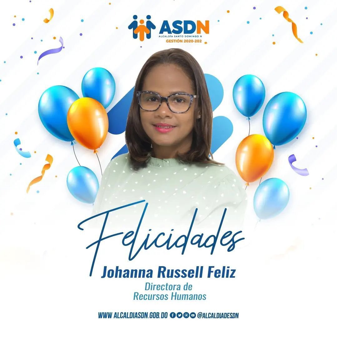 AlcaldiadeSDN's tweet photo. Nos unimos a las felicitaciones de la directora de RRHH Johana Feliz que Dios derrame infinitas bendiciones, salud y prosperidad. https://t.co/BY7gIQgdK4