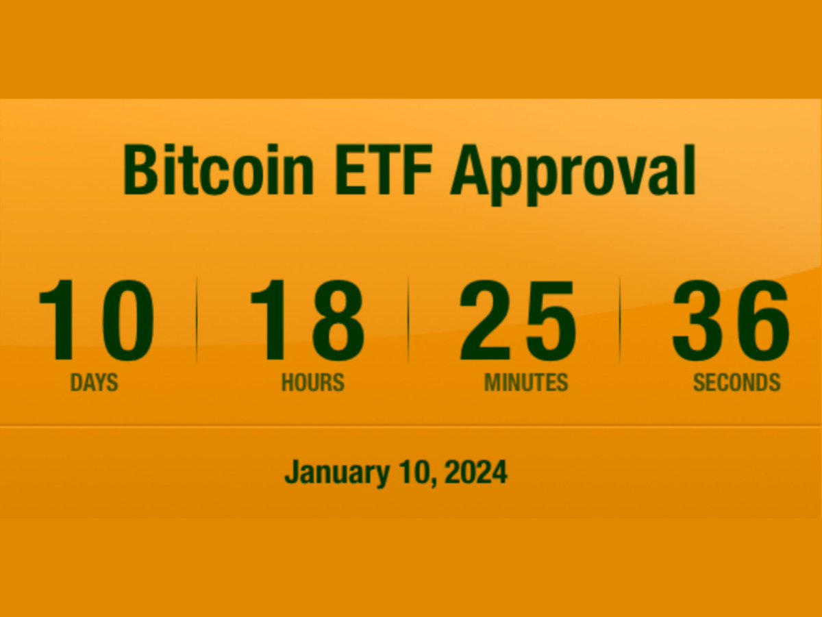 COUNTDOWN🚨 10 days until Bitcoin ETF Approval 👀 #BitcoinETF #BTC