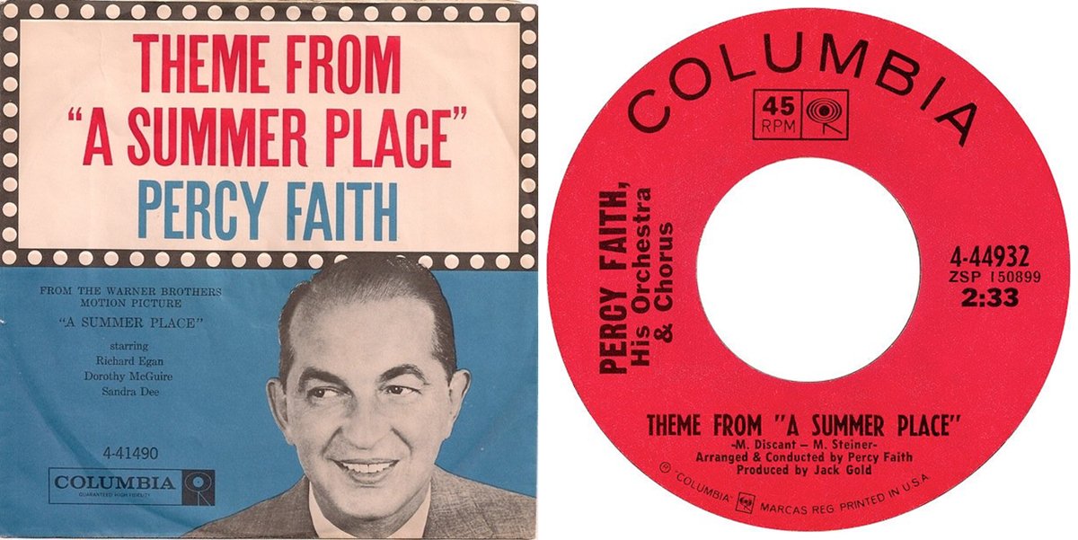 espofootball's tweet image. #OTD Dec31,1960 #1   song of the year on the US singles chart is by #PercyFaith with Theme From   "A Summer Place" written by Max Steiner with lyrics by Mack   Discant. Percy Faith's 2nd song of year, his 1st in 1953