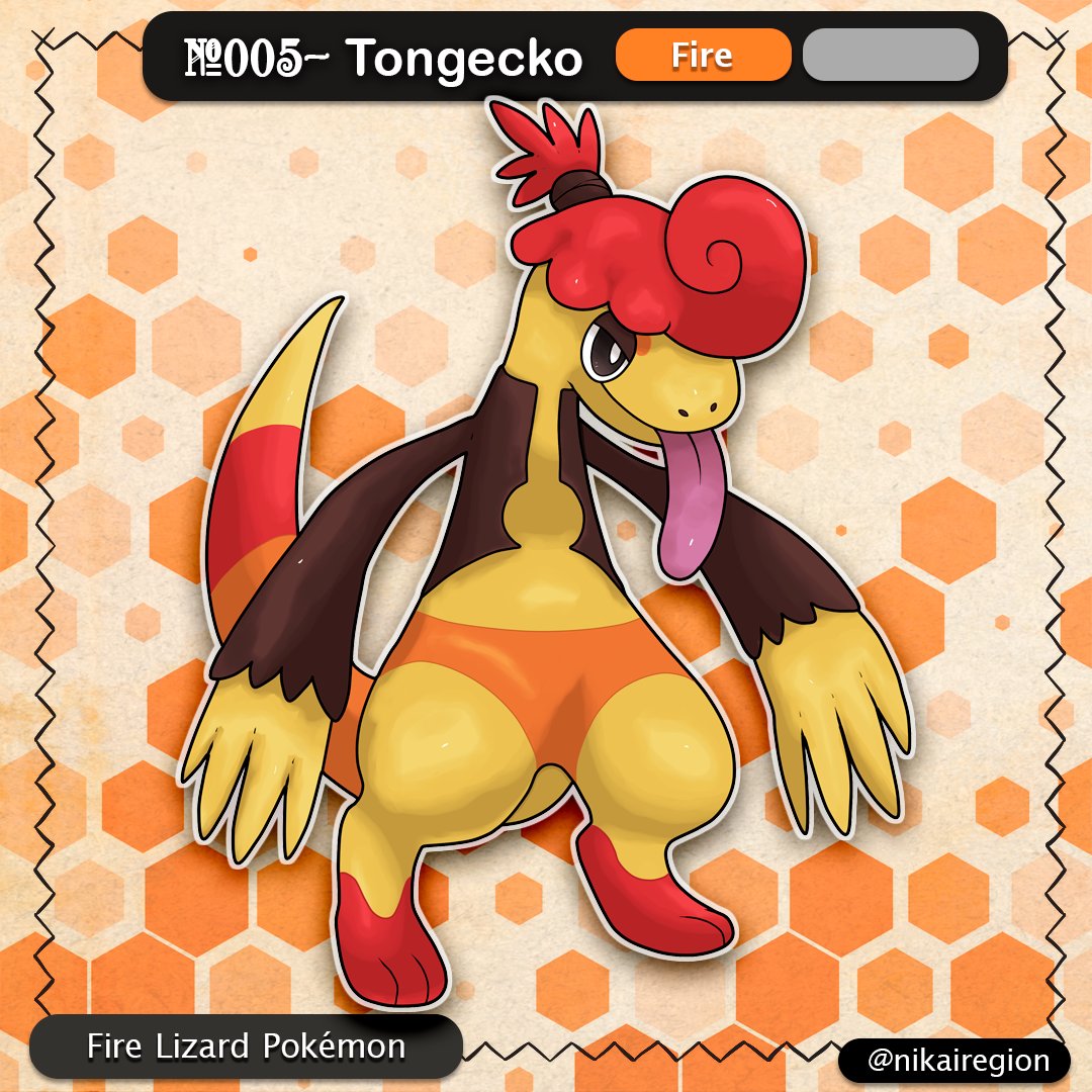 NikaiRegion's tweet photo. The Fire Starter Evolution, Tongecko...
https://t.co/MBCo5hWMRz
Infodex in description of post in Instagram
#fakemon #pokemon #grassstarter #fakemonart #grassfakemon #beefakemon #pokemonfake #fakemonregion #fakedex #fakepokemon #japanesefakemon #yokaifakemon #pokemongrass #art https://t.co/KfEXIgYUx5