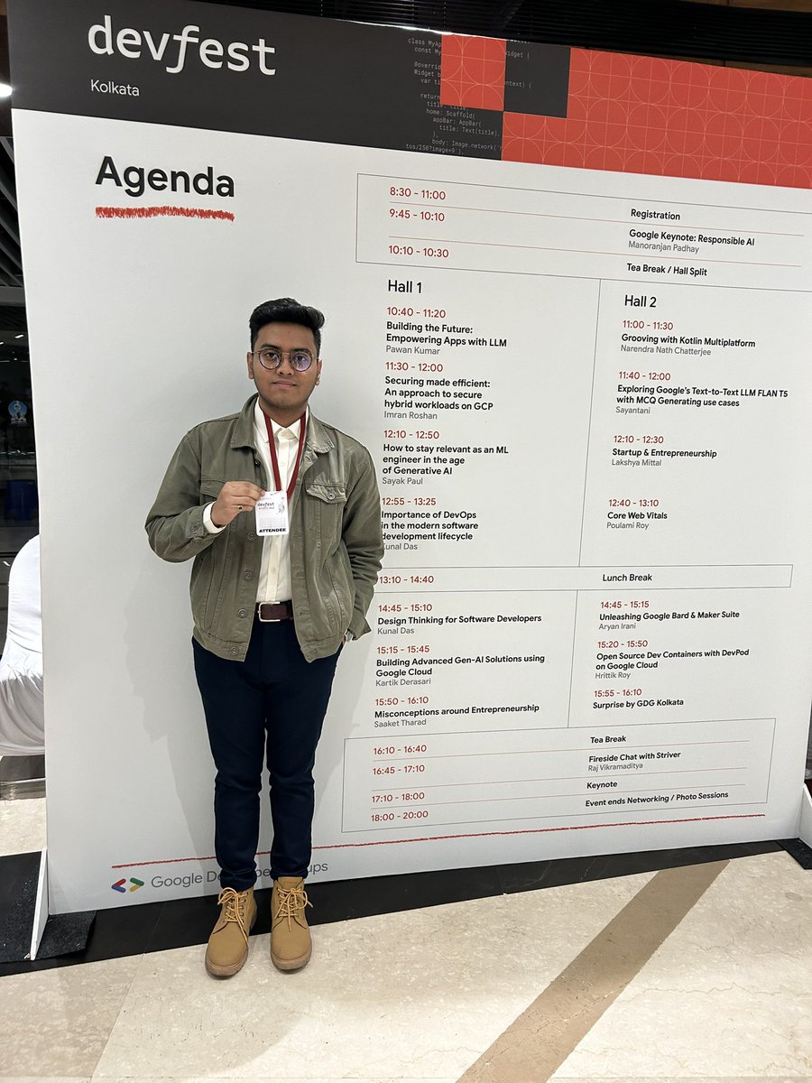 TechtoInspireAl's tweet image. Attended devfest 2023 , ans no doubt it was thrilling, exciting with a lot of memes and infos from the great speakers.
Loved the goodies and the food with the atmosphere at Dhono Dhanya Auditorium. Loved the session by Imran Roshan and Ofcouse @striver_79