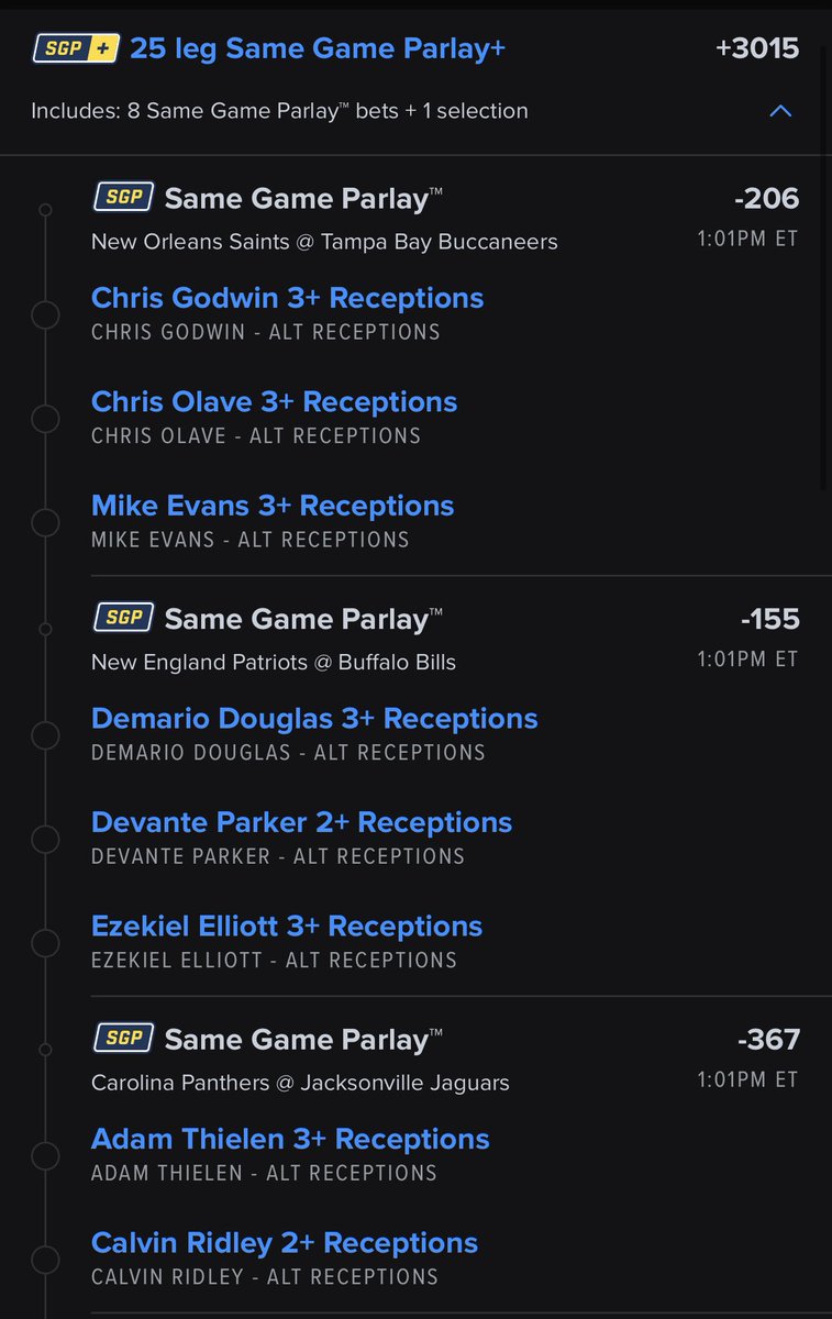 FanduelGuru777's tweet image. MORNING Fam!!! 
Let’s roll today!!! 
* ALT RECEPTIONS PARLAY!! 
* Very hittable
* more parlays to follow before kickoff. #fanduel #parlay #receptions 

account.sportsbook.fanduel.com/sportsbook/add…
