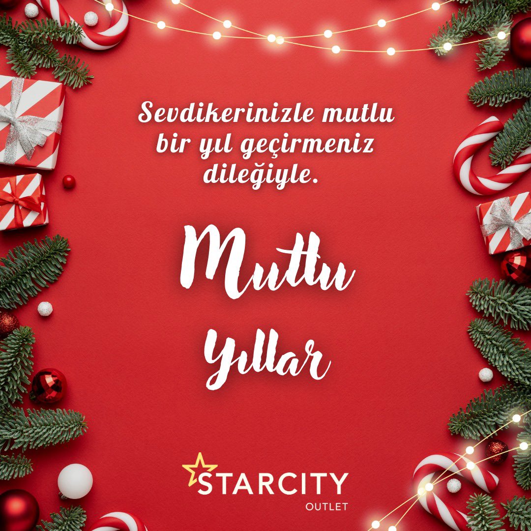 Sevdiklerinizle birlikte, sağlık, mutluluk ve umut dolu bir yıl geçirmeniz dileği ile herkese mutlu yıllar dileriz🎄❤️ #yeniyıl #yılbaşı #starcityoutlet #outlet