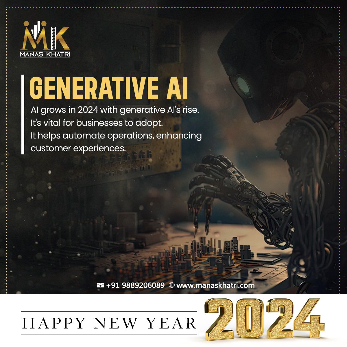 MKhatriOfficial's tweet photo. Welcome, 2024! Let’s embrace the new year by unraveling the impactful trends driving business evolution. 🎆 
.
Happy New Year 2024!
.
#manaskhatri #drmanaskhatri #drmanas #happynewyear #newyear #newyear2024 #newyearresolution #newyeargoals #businesscoach #businessconsultant https://t.co/7zQ2798vB8