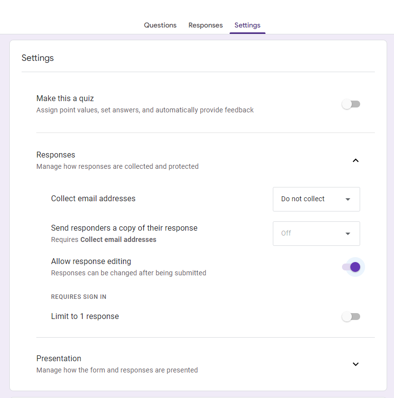 📕: #SpendingTracker - Input 🧵 14/14
- Link your Responses
- Once you've completed all the questions, click on Responses --> Link to Sheets --> Choose Create a new spreadsheet -> click on Create
- This will be your spending data page
- Next go to Settings, allow response editing