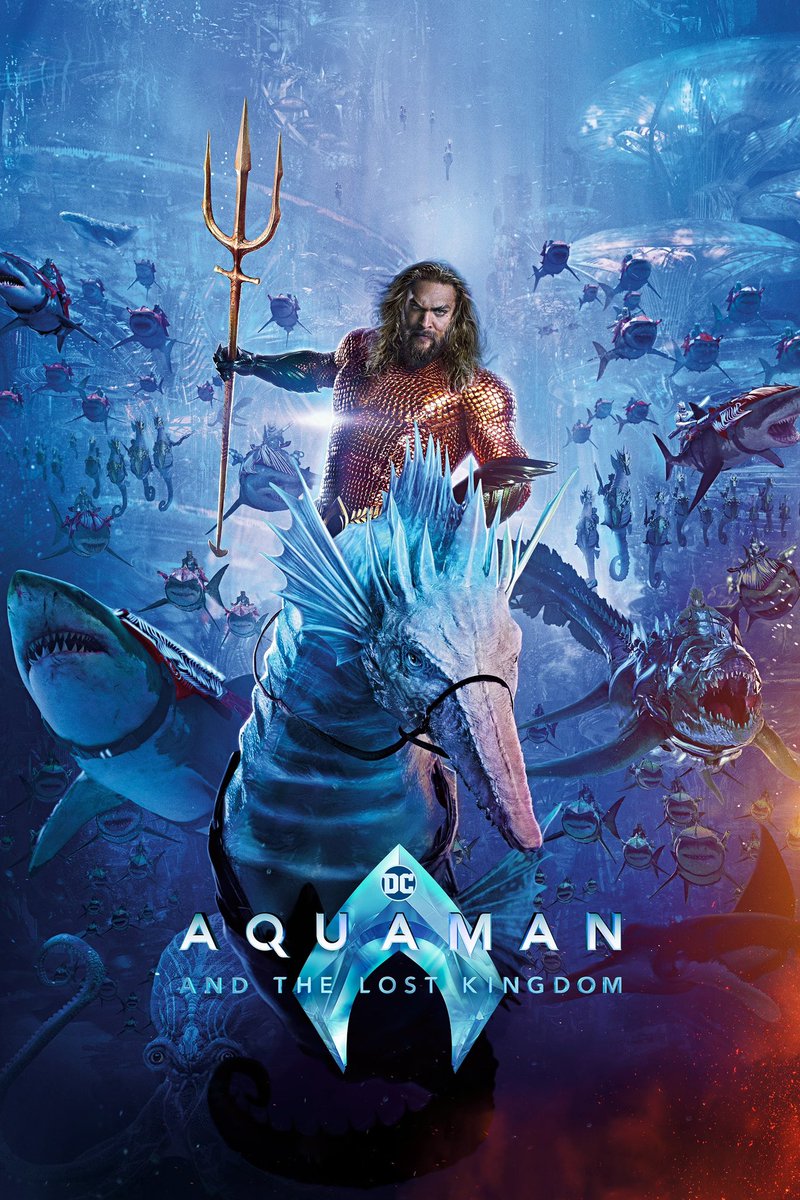Off to experience @aquamanmovie at @RegalMovies.

🦈🐋🐳🐬🐟🐠🐡🦀🦐🦑🐙
#Aquaman #AquamanAndTheLostKingdom #JamesWanJasonMomoa #NicoleKidman #AmberHeard #PatrickWilson #DolphLundgren #WillemDafoe #DC #DCMovies #DCExtendedUniverse #ComicBookMovies #SuperheroMovies #Poster