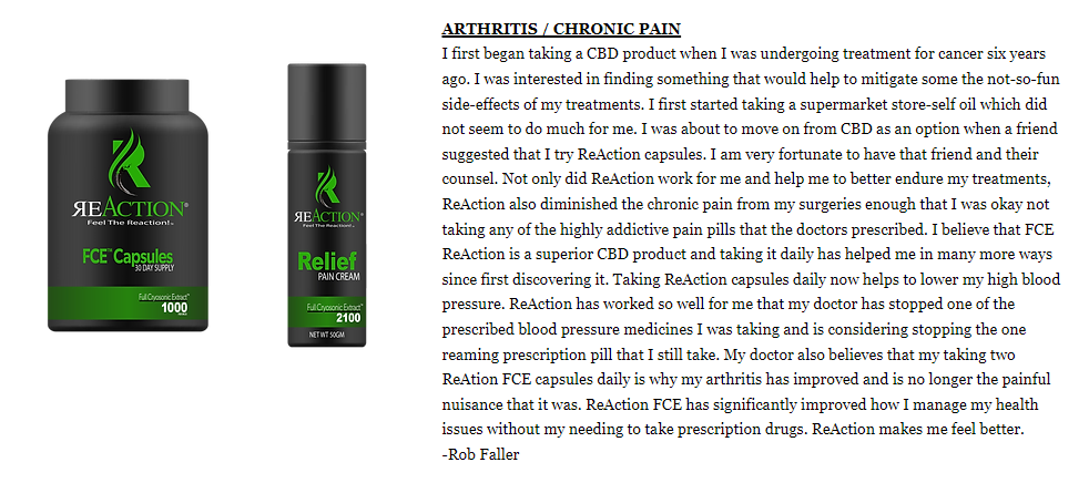 ReactionFeel's tweet photo. Check out this “Life Changing” Story!

#health #wellness #benefits #today #happiness #cbd #healthylifestyle #FCE #arthritis #inflammation #chronicpain https://t.co/G11Y0S1buR