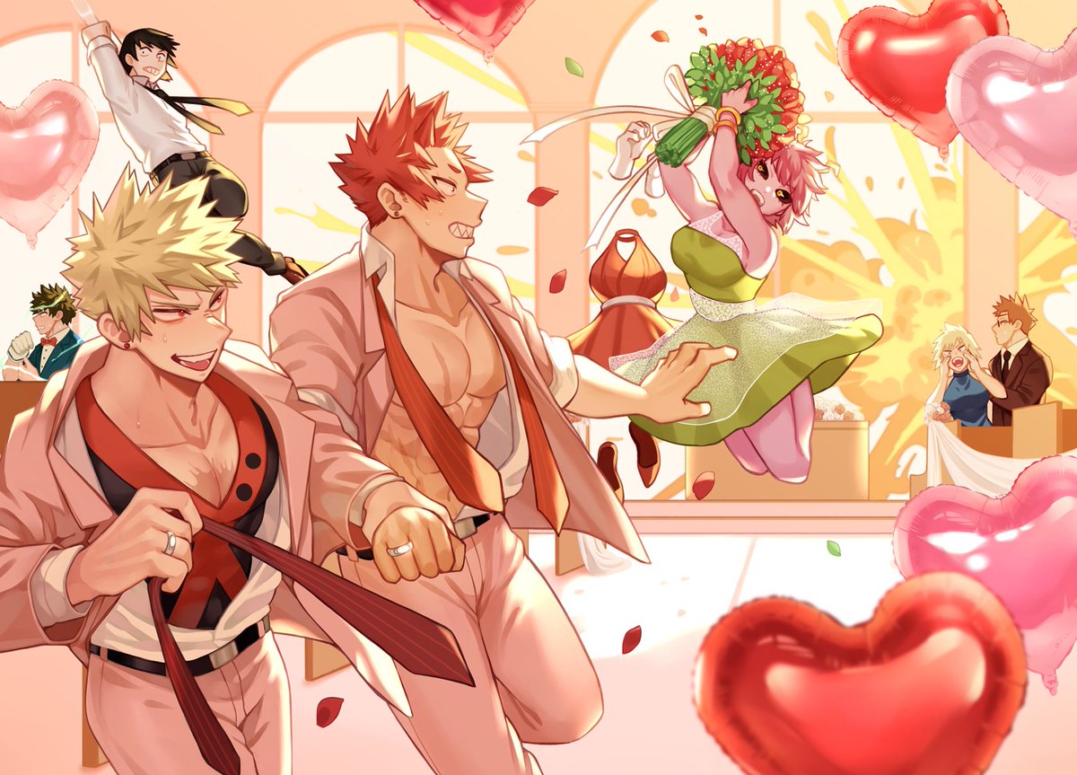 Heroes have no time for wedding!💥
It's my piece for <a href="/KRBKSunrise/">Sunrise Zine | PROJECT END</a>
Happy New Year to everyone!🥳🎆🎆🎆