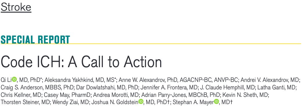 Josh Goldstein (@joshgoldsteinmd) on Twitter photo Time for action! Join us at code-ich.org as we work to improve ICH outcomes! <a href="/QiLiMD/">Qi Li</a> <a href="/sashkind/">Sasha Yakhkind</a> <a href="/AnneAlexandrov/">AnneAlexandrovPhD</a> <a href="/ClaudeHemphill/">Claude Hemphill</a> , <a href="/LathaGanti/">Latha Ganti</a> , <a href="/chriskellnerMD/">Dr. Christopher Kellner</a> <a href="/CaseyMayPharmD/">Casey C. May, PharmD, BCCCP, FNCS</a> <a href="/adrianpj1/">Adrian Parry-Jones</a> <a href="/sheth_kevin/">Kevin Sheth</a> <a href="/WendyZiai/">Wendy Ziai</a> <a href="/stephanamayer/">Stephan A Mayer</a>
#CodeICH
ahajournals.org/doi/10.1161/ST… Time for action! Join us at code-ich.org as we work to improve ICH outcomes! <a href="/QiLiMD/">Qi Li</a> <a href="/sashkind/">Sasha Yakhkind</a> <a href="/AnneAlexandrov/">AnneAlexandrovPhD</a> <a href="/ClaudeHemphill/">Claude Hemphill</a> , <a href="/LathaGanti/">Latha Ganti</a> , <a href="/chriskellnerMD/">Dr. Christopher Kellner</a> <a href="/CaseyMayPharmD/">Casey C. May, PharmD, BCCCP, FNCS</a> <a href="/adrianpj1/">Adrian Parry-Jones</a> <a href="/sheth_kevin/">Kevin Sheth</a> <a href="/WendyZiai/">Wendy Ziai</a> <a href="/stephanamayer/">Stephan A Mayer</a>
#CodeICH
ahajournals.org/doi/10.1161/ST…