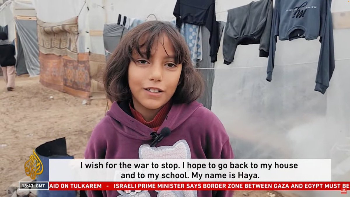 Al Jazeera asked displaced Palestinian children about their hopes for the new year. I wanted to share their responses here: