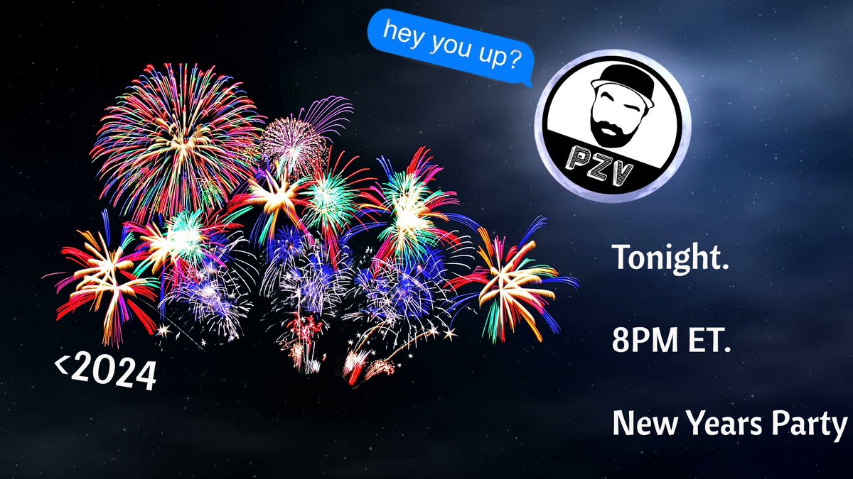 Pooyaism's tweet photo. Last stream of 2023 going down TONIGHT at 8PM.🎉
We'll be reminiscing, partying, and I have a special surprise &amp; special announcement as well before we ring in the New Year.👀

See you tonight!🙌🔥

https://t.co/hxGzSI00uq https://t.co/xGFVuCkKXo