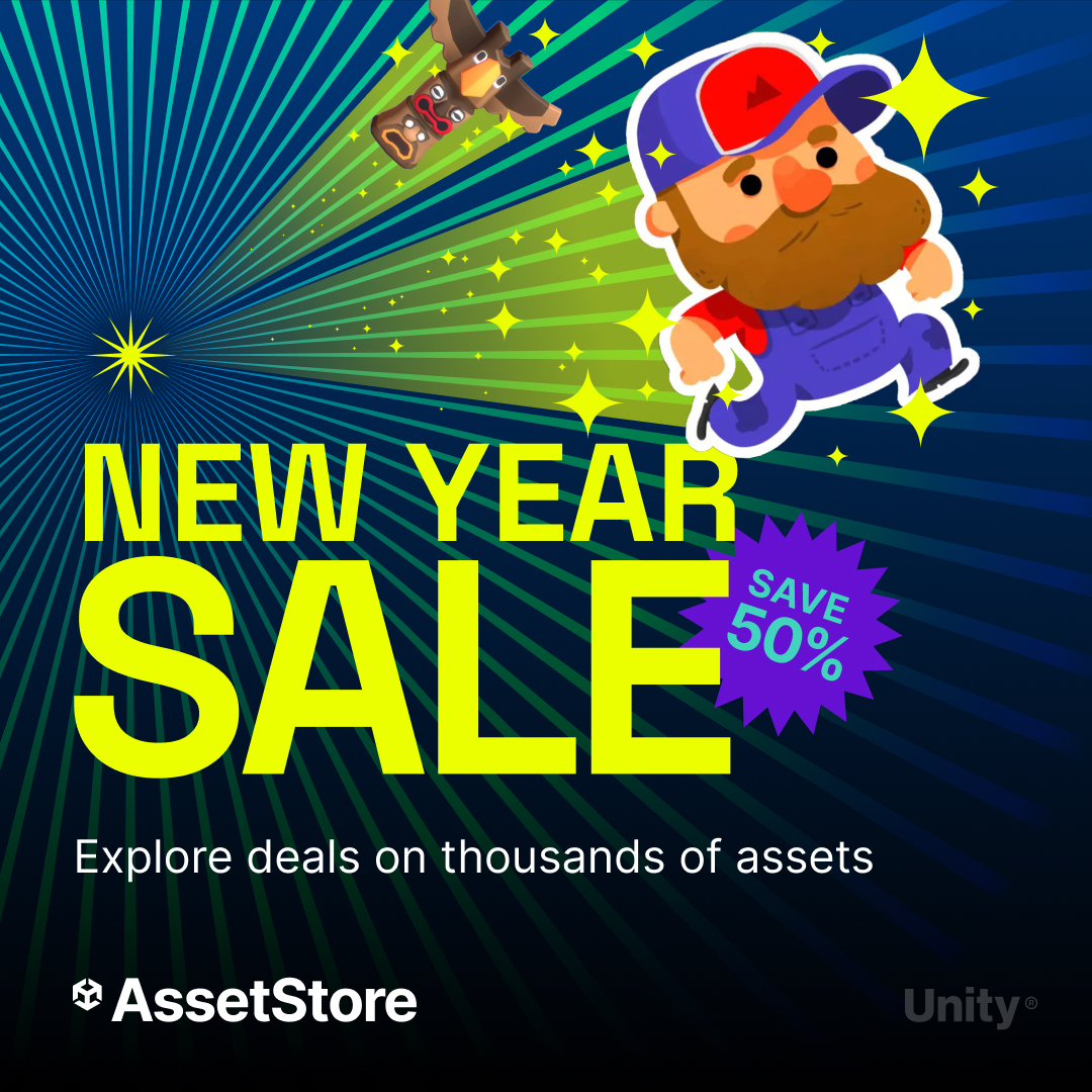 New Year, new projects ✨ As we head into 2024, don't miss out on the #AssetStore New Year Sale. Turn your motivations and goals into reality by starting the year off with top assets: on.unity.com/4az38LX