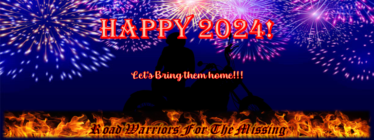 RWfortheMissing's tweet photo. Happy 2024!

https://t.co/h4VKIK4Mxx

Riding to Rescue The Missing and Trafficked!

Let's Bring Them Home! https://t.co/qd5GsWqkBI