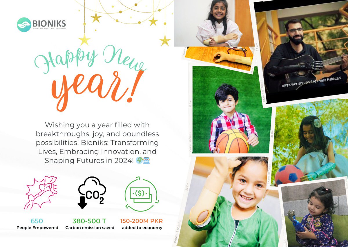 OvaisHQ's tweet photo. Bioniks: 183+ lives empowered with our revolutionary bionic arms. Revolutionizing prosthesis with zero wastage, reduced carbon footprint. In 2024, we stride towards a zero carbon footprint, empowering individuals, shaping a circular economy. 🌎 #BioniksImpact #ZeroCarbon2024 https://t.co/qivlGmLY4m