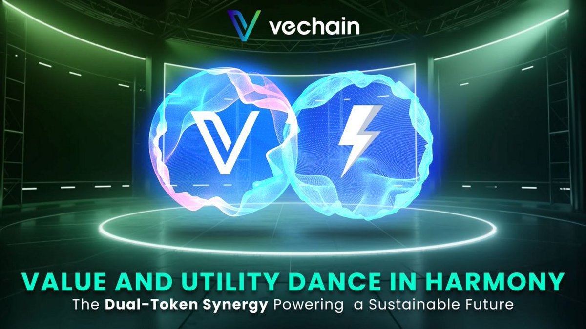 What makes VeChain stand out? It is our dual-token system! $VET for value  transfer and $VTHO for smart contract execution. A perfect balance for  efficiency and scalability.