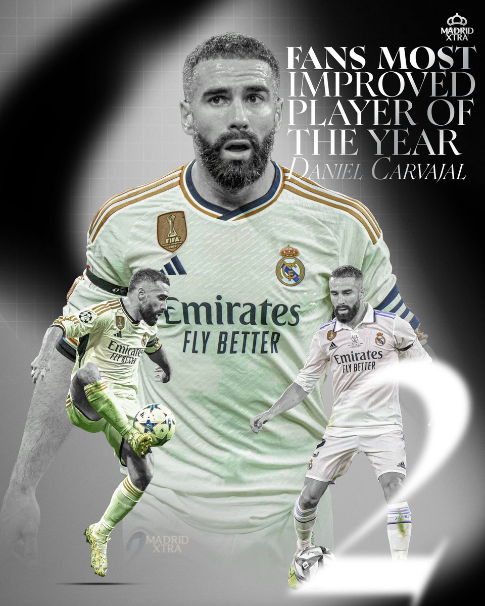 🚨 𝐎𝐅𝐅𝐈𝐂𝐈𝐀𝐋: Dani Carvajal is your Real Madrid Fans Most Improved Player in 2023!