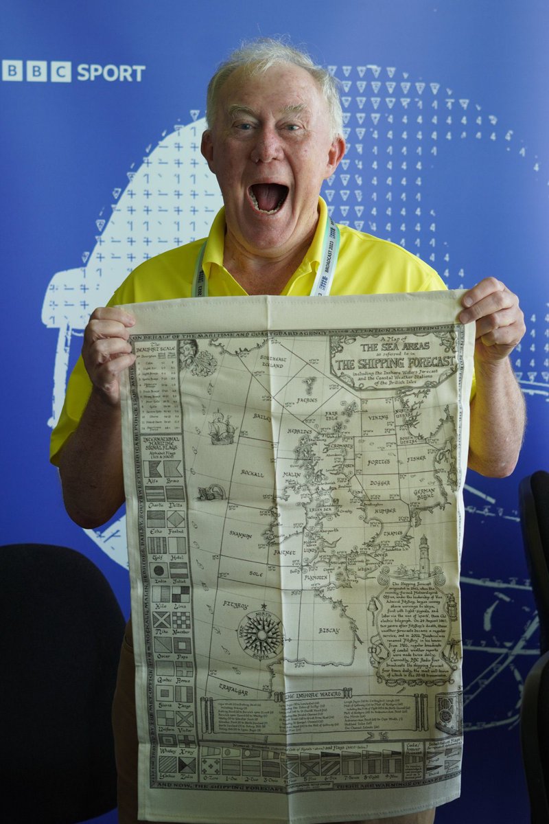 TMS Photos of 2023: Number 24. A momentous moment as @jimmaxcricket introduces the last shipping forecast broadcast on @bbctms. #bbccricket #tmsphotosof2023