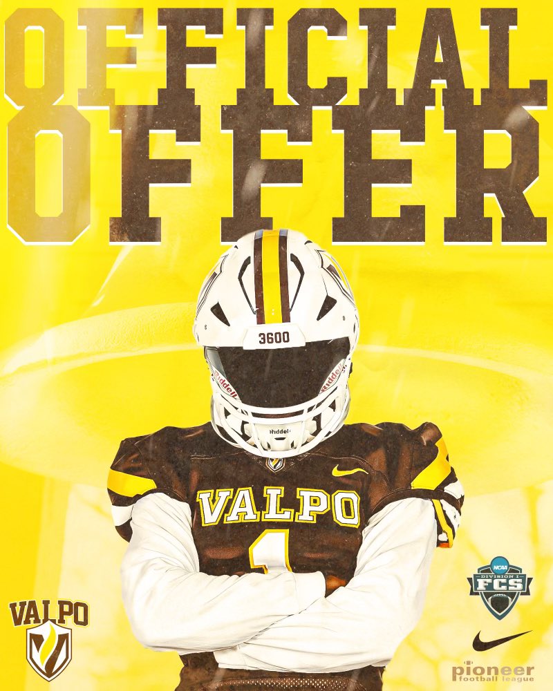 #AGTG After a great conversation with <a href="/Coach_Symmes/">Matthew Symmes</a> I’m blessed to receive a D1 Offer from <a href="/valpoufootball/">Valpo Football</a>