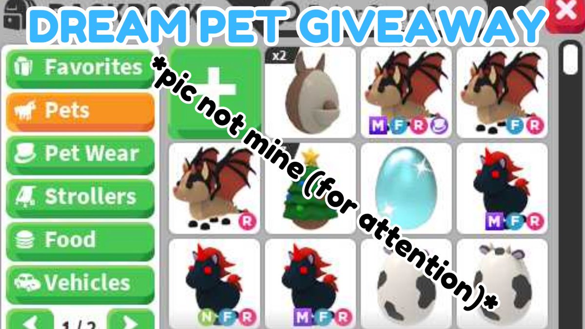 🥳❄️*DREAM PET GIVEAWAY ~ TYSM FOR 1000 FOLLOWERS!!!*🦄🤩

STEPS:
Follow me
Like + rt
Comment your DP below
DP cannot be worth anymore than a crow
(extras in the comments for a 2x chance)

That's all, There will be 2-3 winners GL everyone!🫰🏿🍀
#adoptmegiveaways #adoptmeroblox