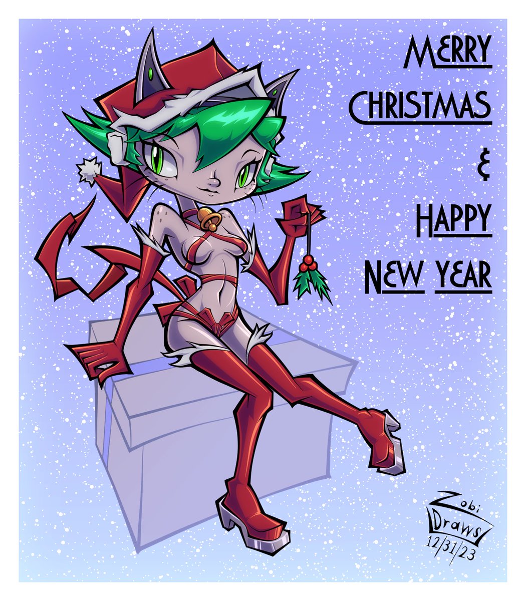 Zobi_Draws's tweet image. It&apos;s not too late to post festive art is it?
Wanted to quickly draw a Holiday Pin-up of Madame Meow before the year ends ☺️

Hope y&apos;all had a Merry Christmas and have a Happy New Year ❤️