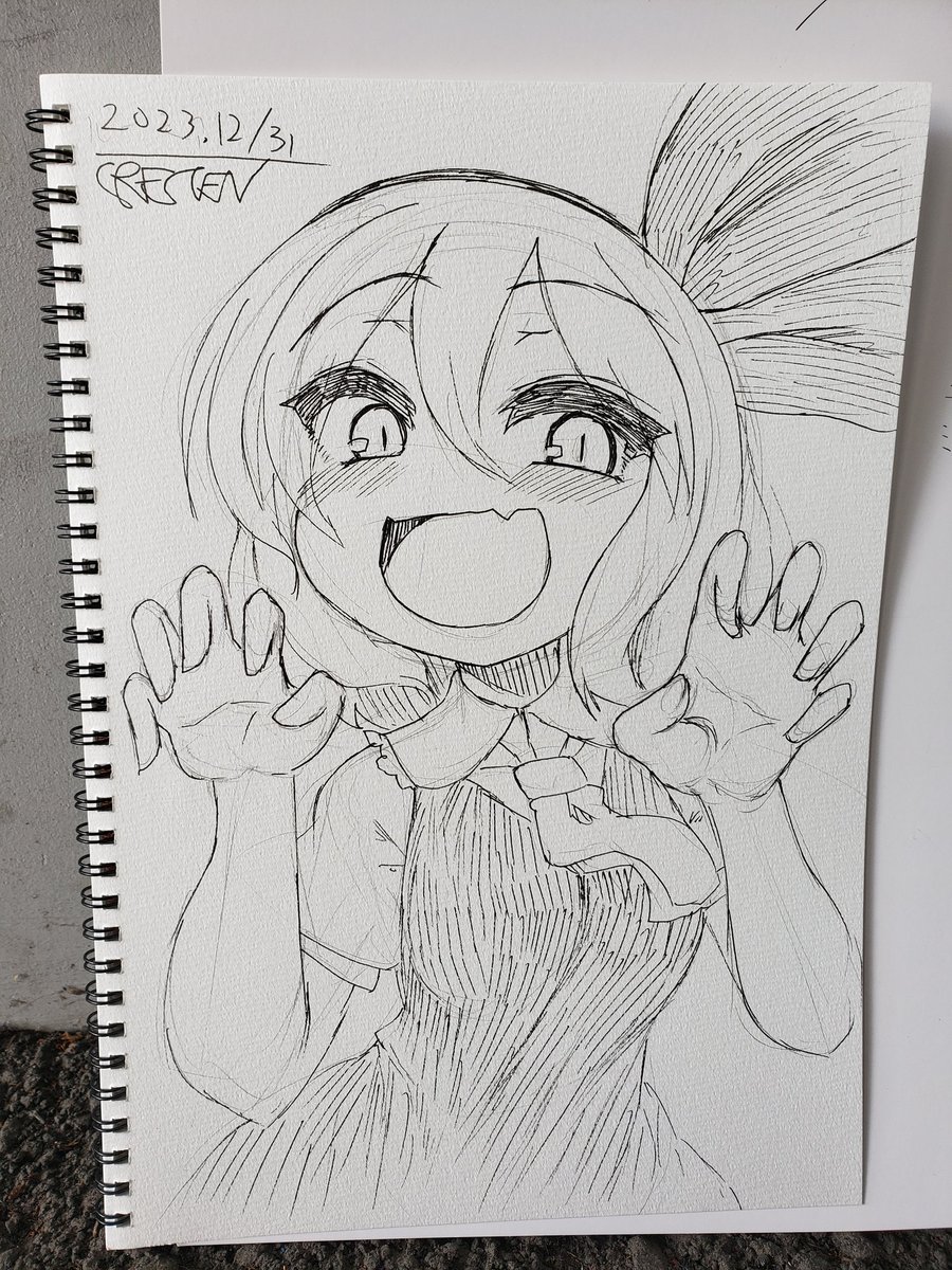 コミケ103で描かせてもらったルーミアちゃんと、今回の新刊の霊夢さん 