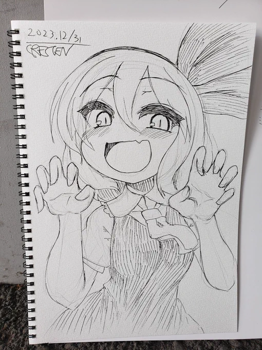 コミケ103で描かせてもらったルーミアちゃんと、今回の新刊の霊夢さん 