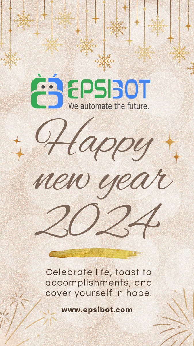 Wishing everyone a happy new year from the entire team at Epsibot!

As we step into this new year, may it unfold like a storybook filled with adventures, achievements, and heartwarming moments. 

Wishing you a Happy New Year filled with love, laughter, and endless inspiration!