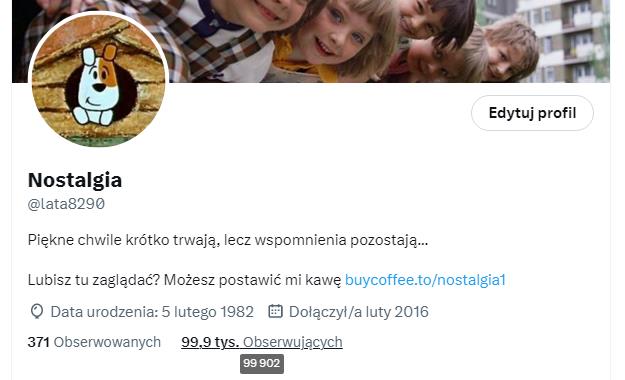 lata8290's tweet photo. Czy jeszcze w tym roku uda się przekroczyć liczbę 100 tys. obserwujących mój profil? 🤔 https://t.co/Lt32ocfgNB