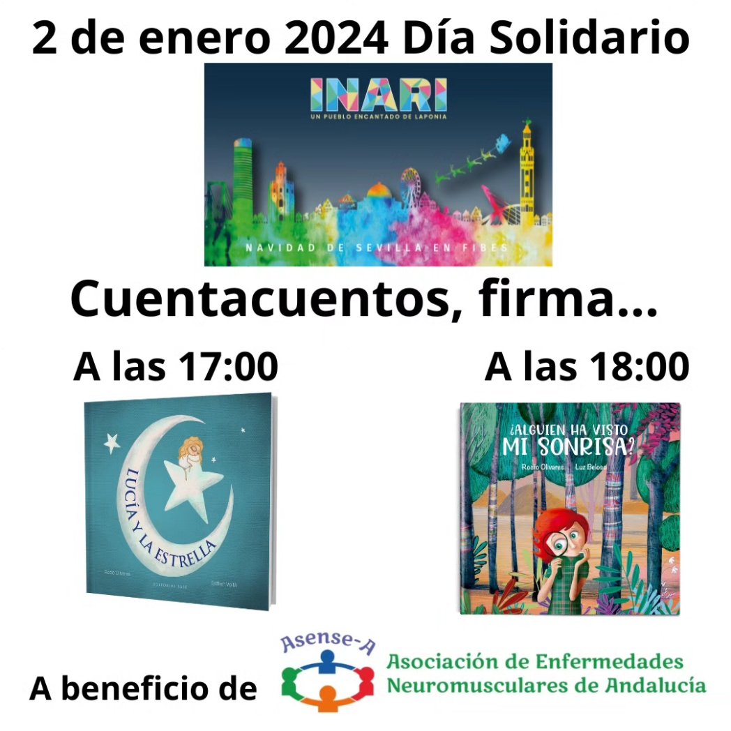 Inari, (un pueblo encantado de Laponia) colabora con <a href="/ASENSE_A/">ASENSE-Andalucía</a>
Cuentacuentos en la carpa.
Puedes llevarte tu ejemplar firmado✍🏼 hacer fotografías 📸 con la autora y los personajes.

En Sevilla, FIBES Palacio de Congresos y Exposiciones. <a href="/fibesevilla/">Fibes Sevilla</a>