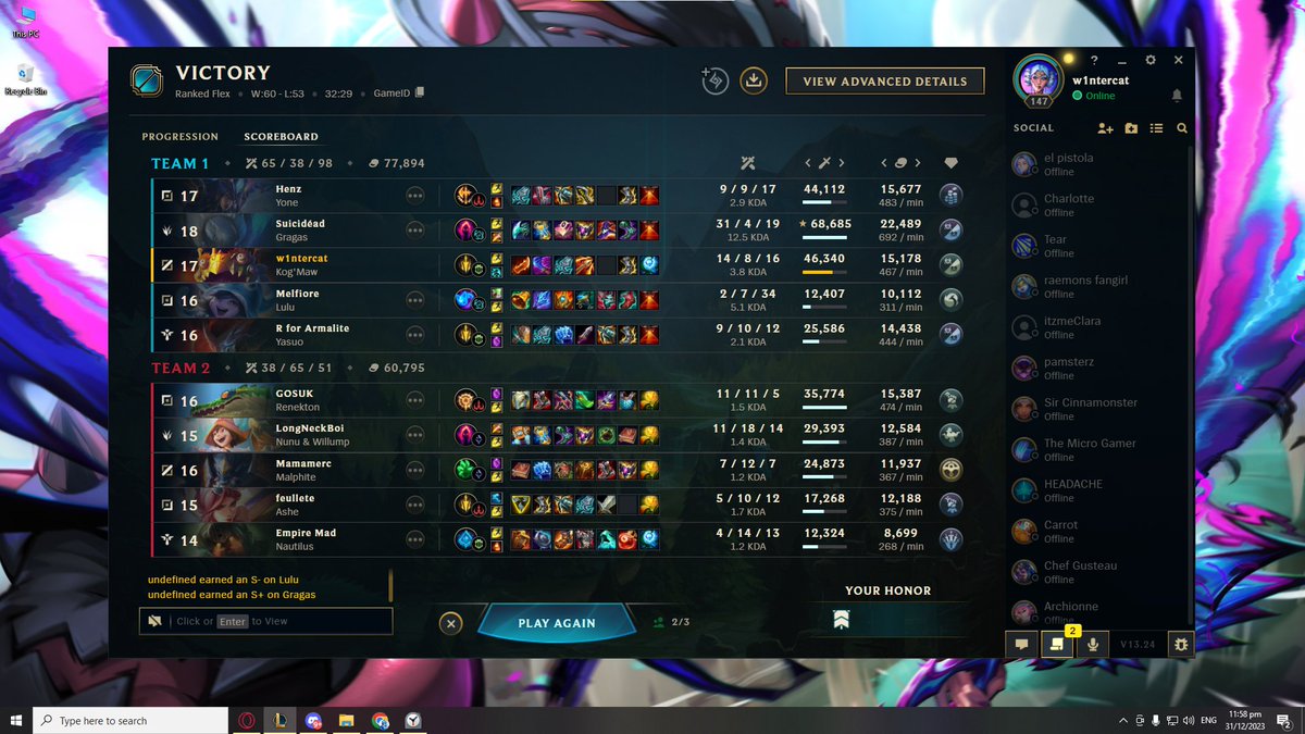 bruhys's tweet photo. last game of the year ggs https://t.co/BZmKFaQMj3