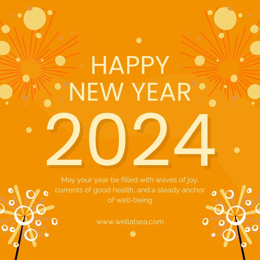 WellAtSea's tweet photo. Let's set sail into 2024 with a commitment to our well-being. May we prioritize self-care, embrace adventure, and chart a course towards a healthier, happier year. Happy New Year! ✨ https://t.co/jtBP5umALx