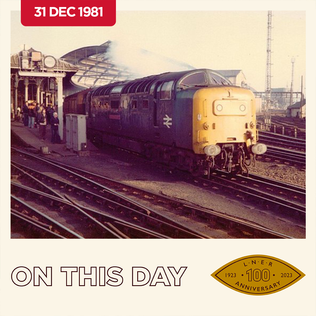 LNER's tweet photo. On this day 42 years ago, the last regular passenger service operated by a Deltic locomotive ran from Edinburgh to York.
#OnThisDay #LNER100 https://t.co/AcRGcxwNAu