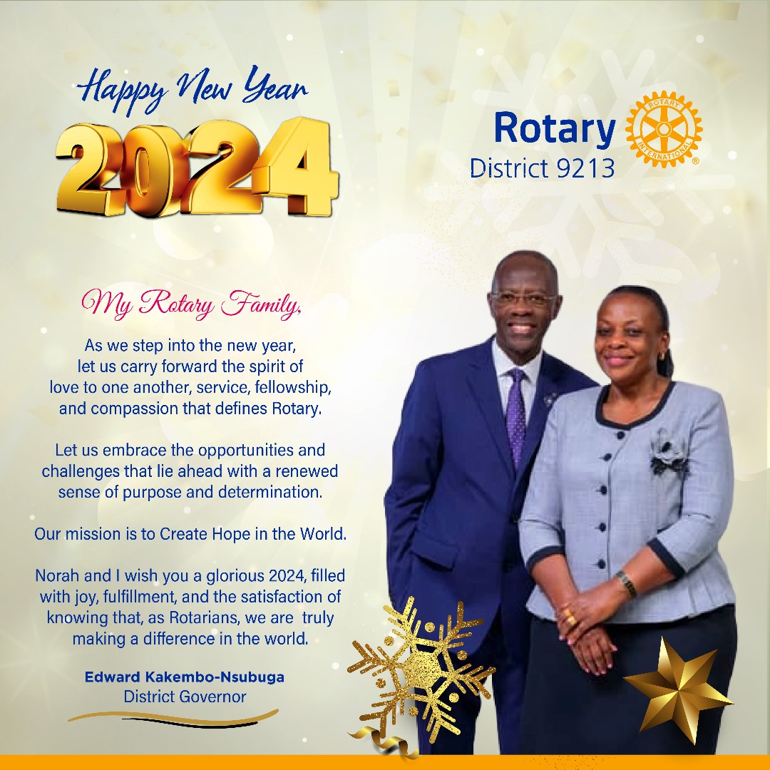 DGEdwardKakembo's tweet image. Happy New Year to you all Rotarians, Rotaractors, Family and Friends of Rotary.

#CreateHopeintheWorld
