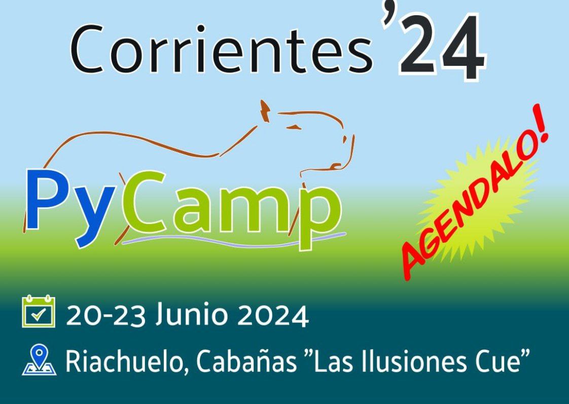 PythonArgentina's tweet image. PyCamp 2024 - ¡Reservate los días!
